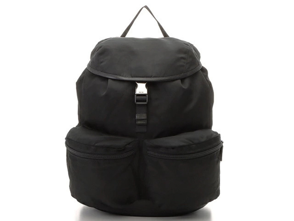 Prada bag backpack black saffiano leather